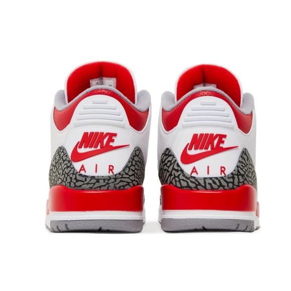 NIB Nike Air Jordan 3 Retro White, Fire Red, Cement Grey 13604116 Sneakers 9.5 - Picture 13 of 13